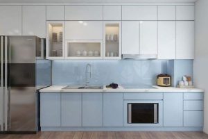 Tủ bếp nhựa và tủ bếp nhôm kính